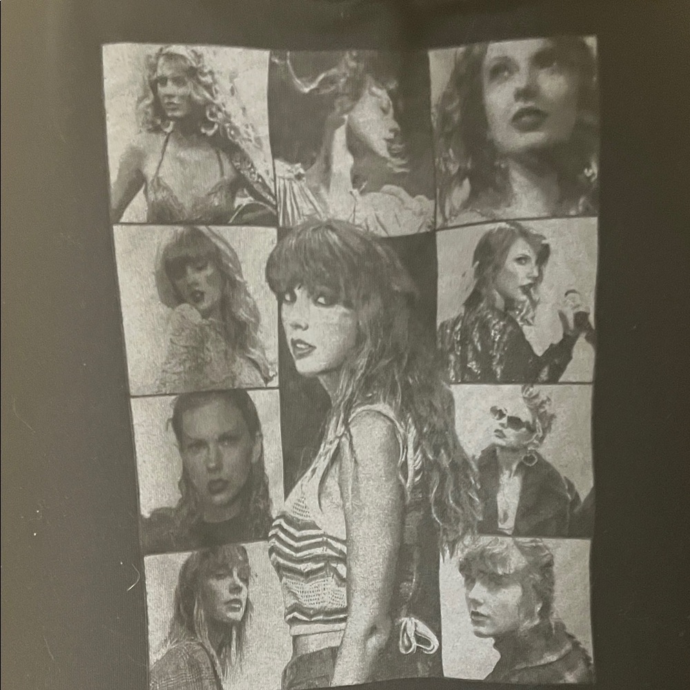 Taylor Swift Black Graphic Hoodie with Photo Collage